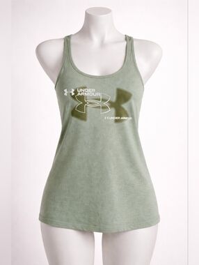 Under Armour Olive Green Logo Racerback Tank Size Womens L